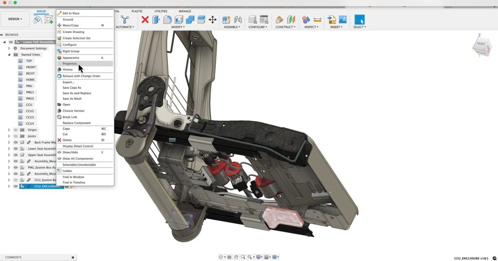 Autodesk Fusion car seat 3D model